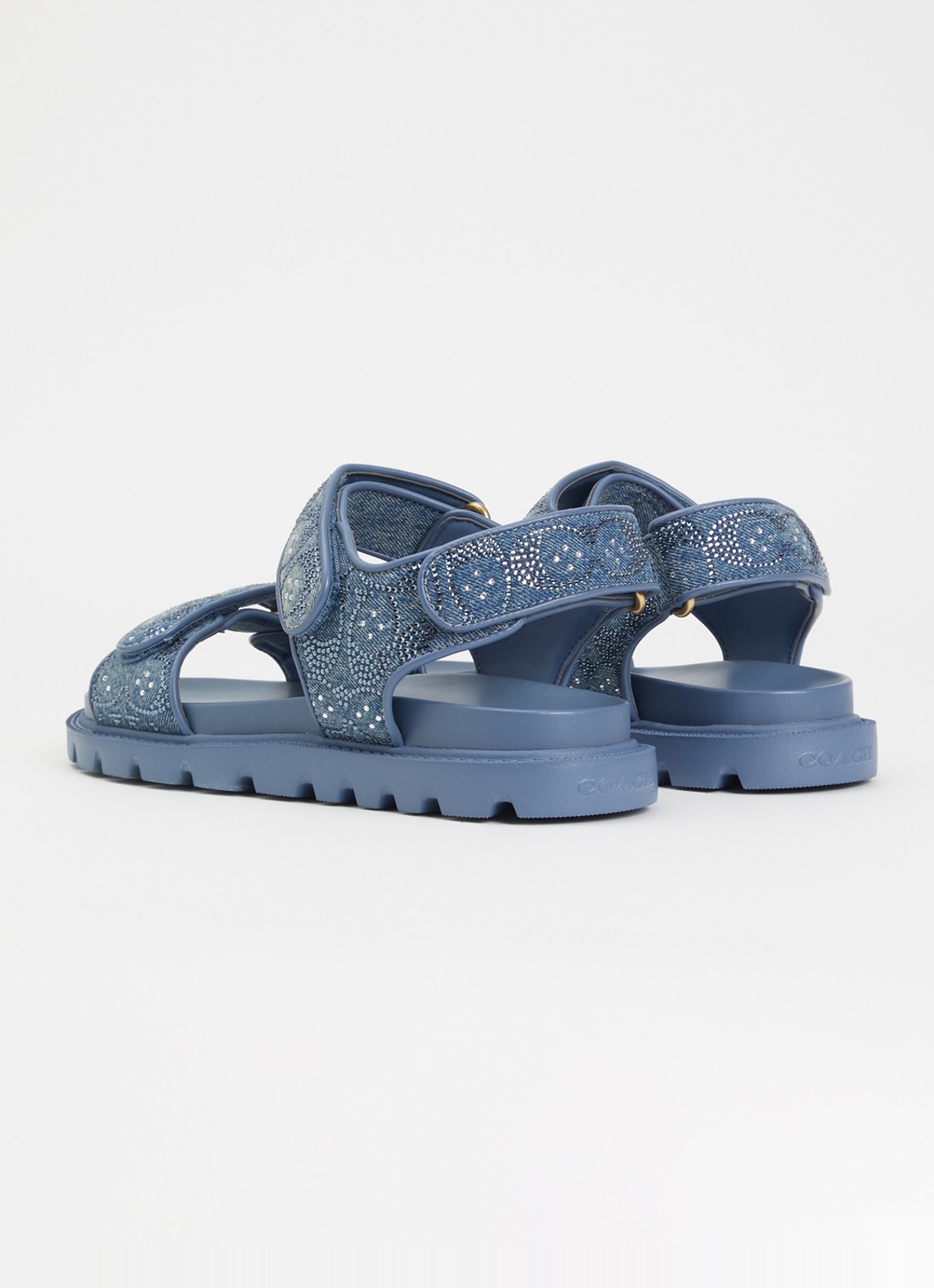 Coach Brynn sandaal van denim met strass - achterkant 2 blauw