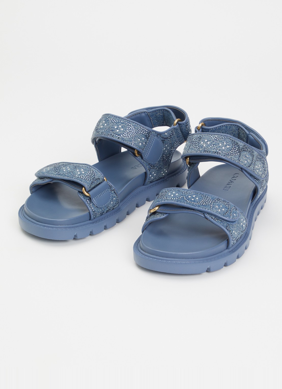 Coach Brynn sandaal van denim met strass - detail 3 blauw