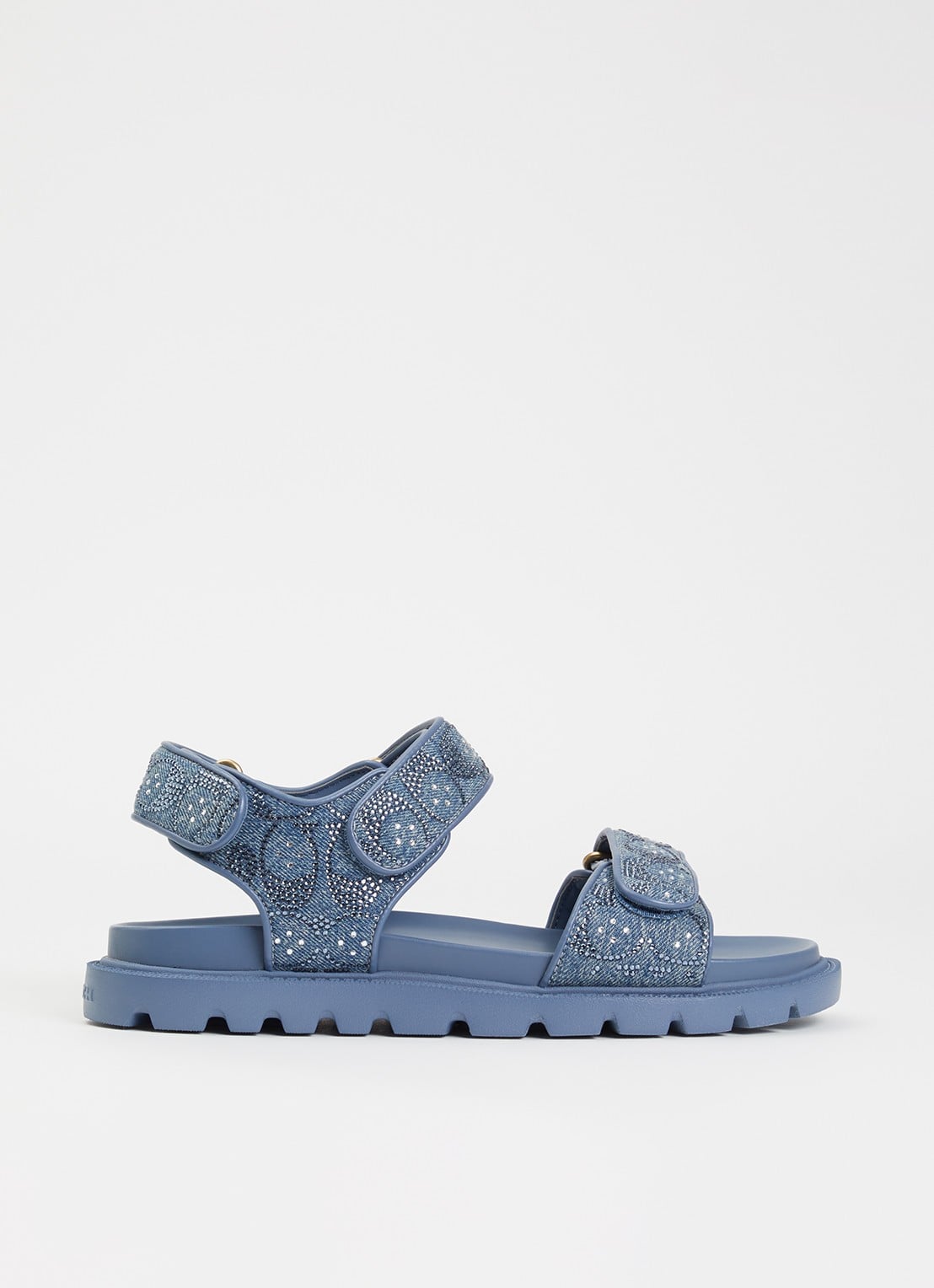 Coach Brynn sandaal van denim met strass - voorkant blauw