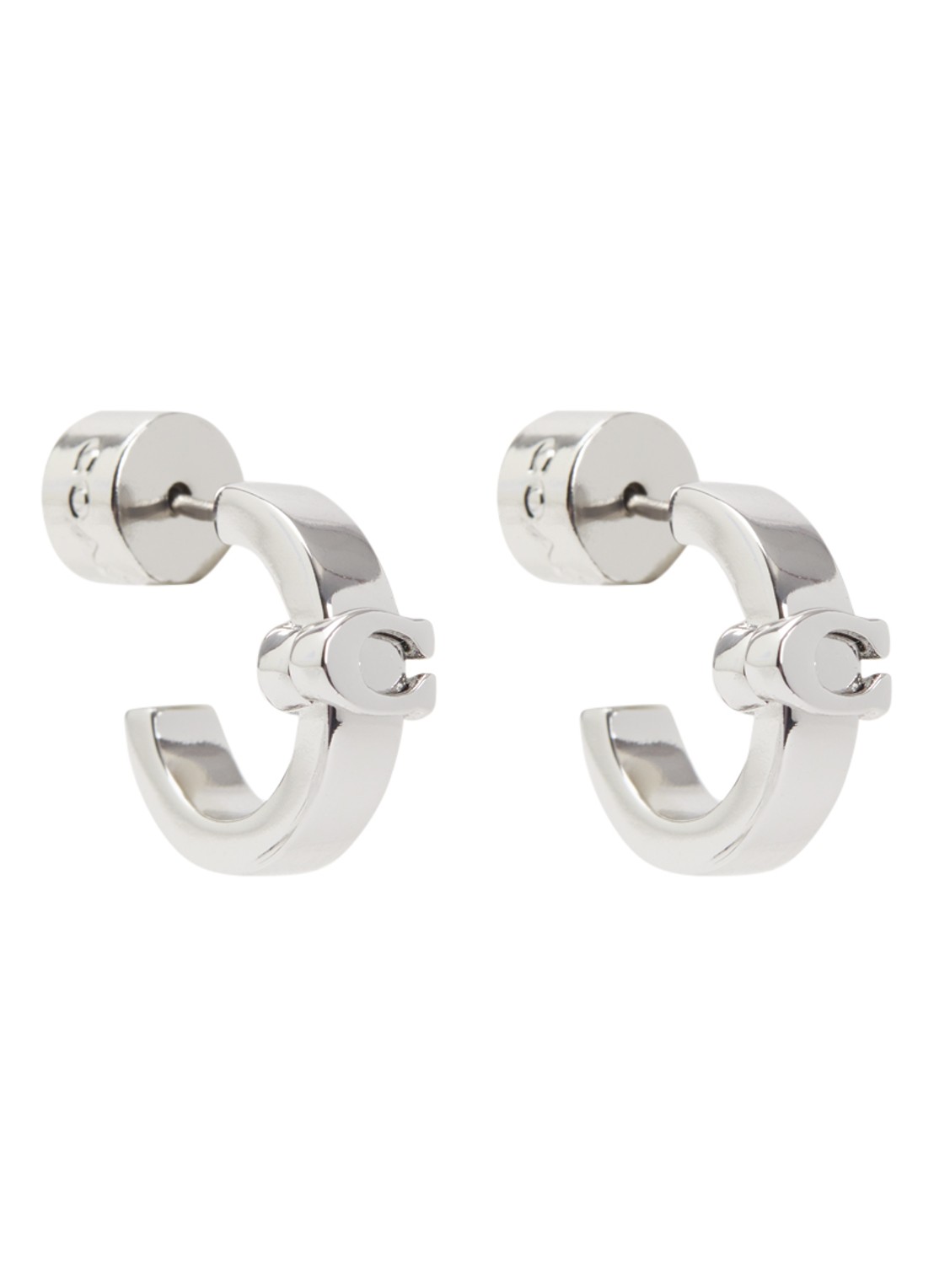 Coach C Huggie oorringen - voorkant zilver