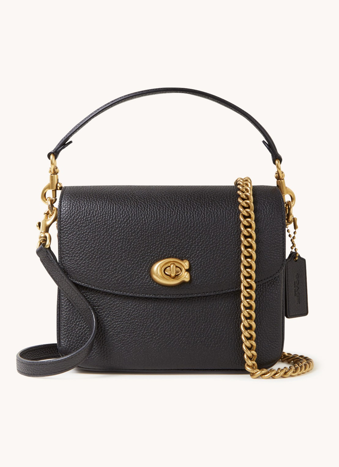 Coach Cassie 19 crossbodytas van leer  - voorkant zwart