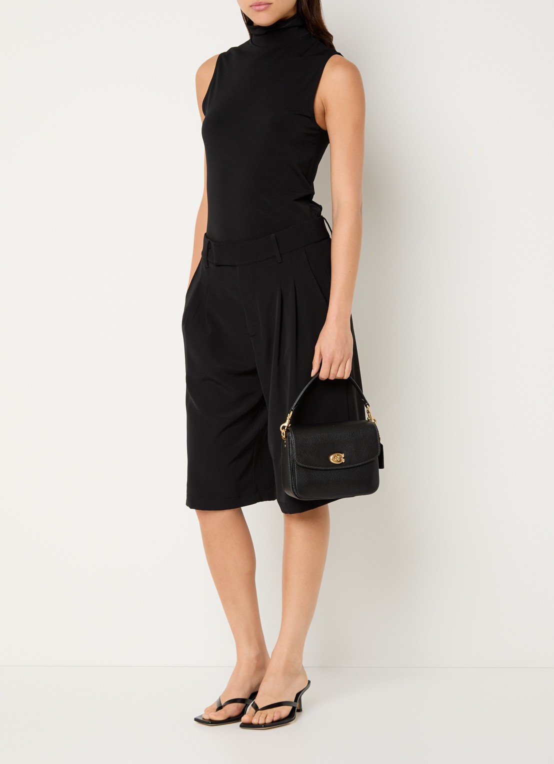 Coach Cassie 19 crossbodytas van leer  - voorkant 2 zwart