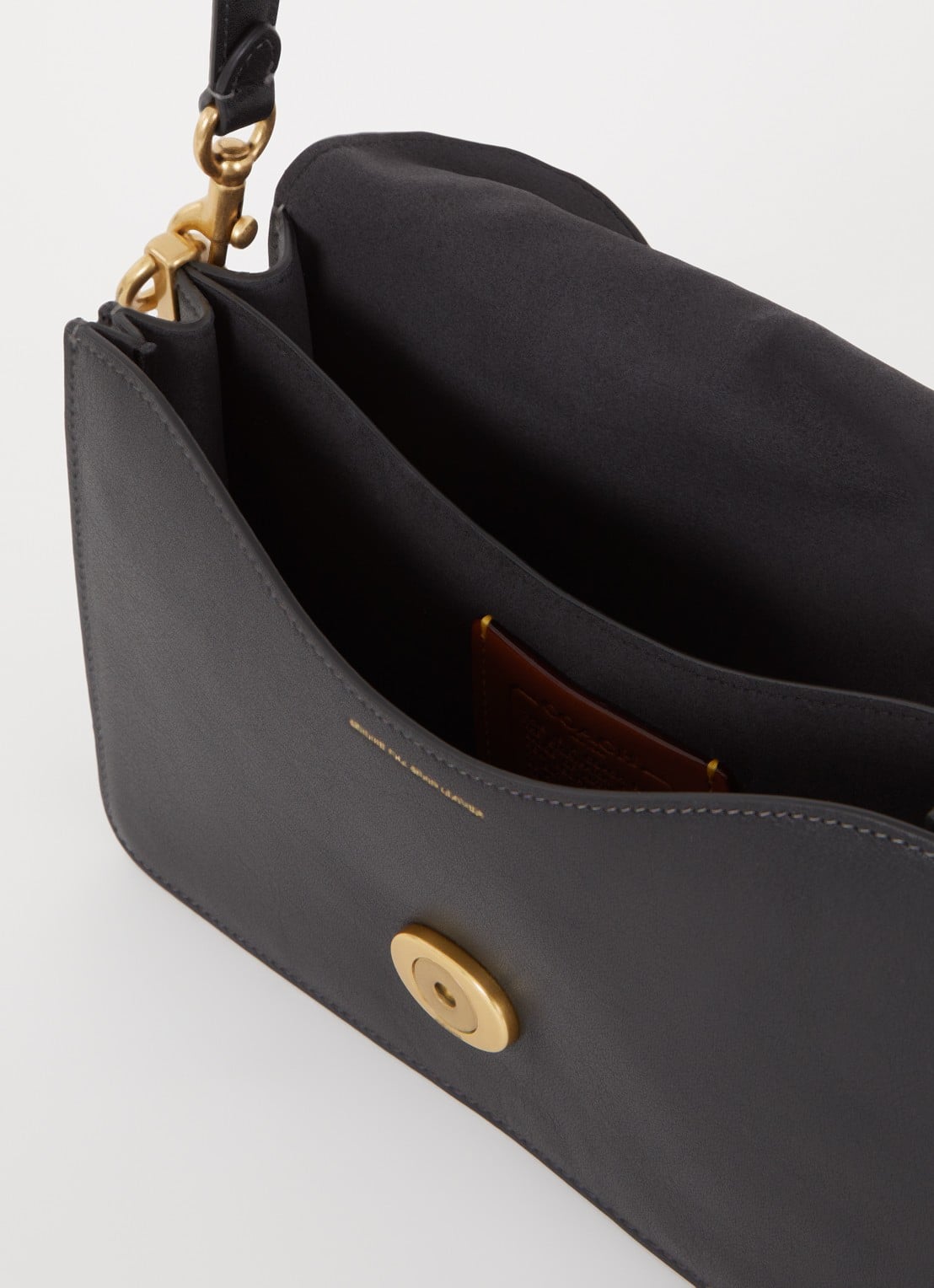 Coach Chain Tabby schoudertas van leer met afneembare schouderriem - detail 5 zwart