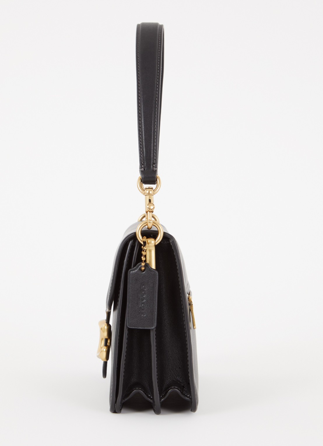 Coach Chain Tabby schoudertas van leer met afneembare schouderriem - detail 6 zwart