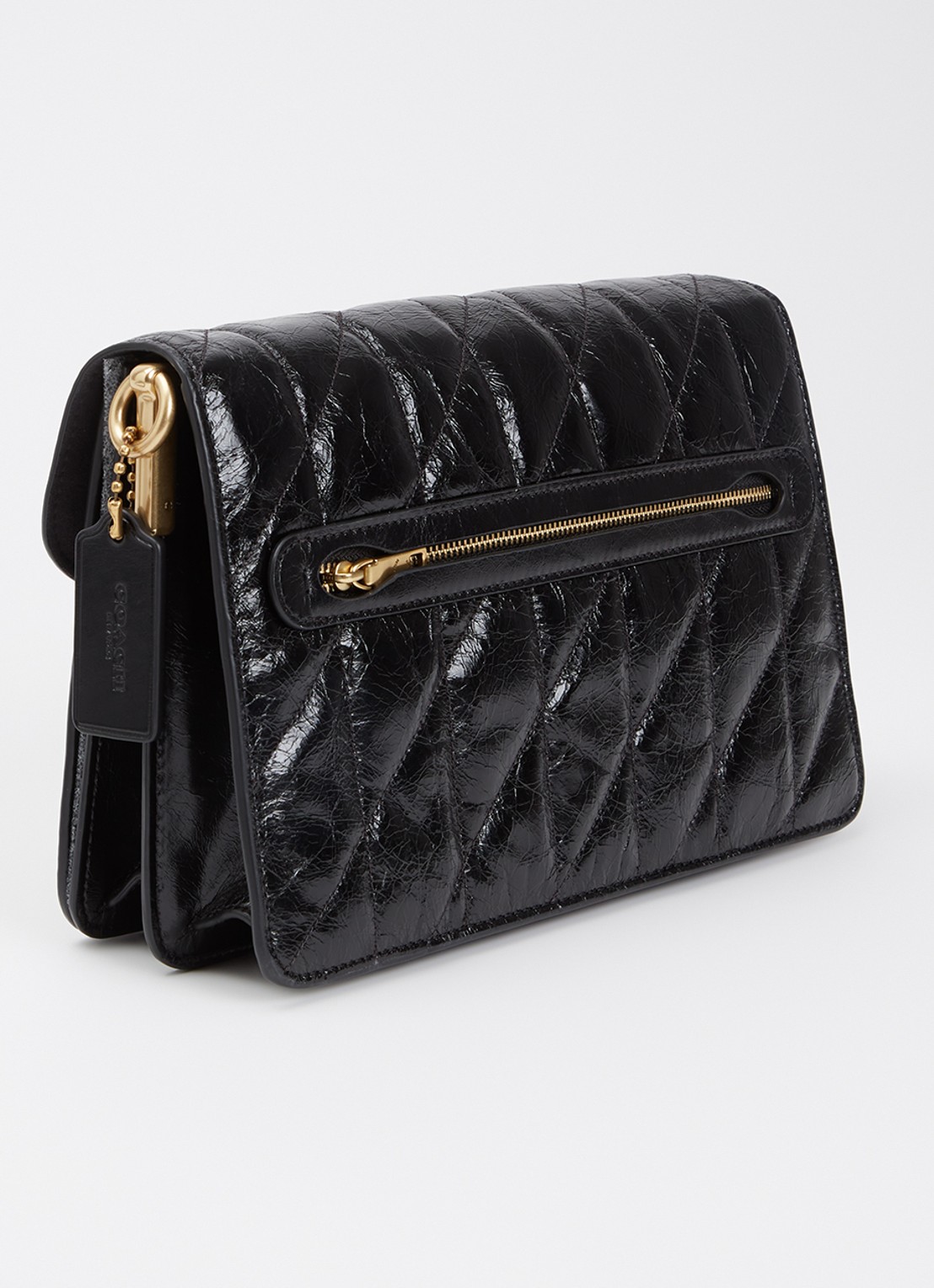 Coach Chain Tabby schoudertas van leer met quilt patroon en afneembare schouderriem - achterkant zwart