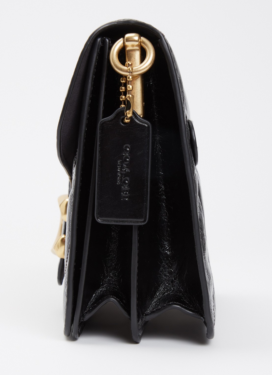 Coach Chain Tabby schoudertas van leer met quilt patroon en afneembare schouderriem - detail 3 zwart