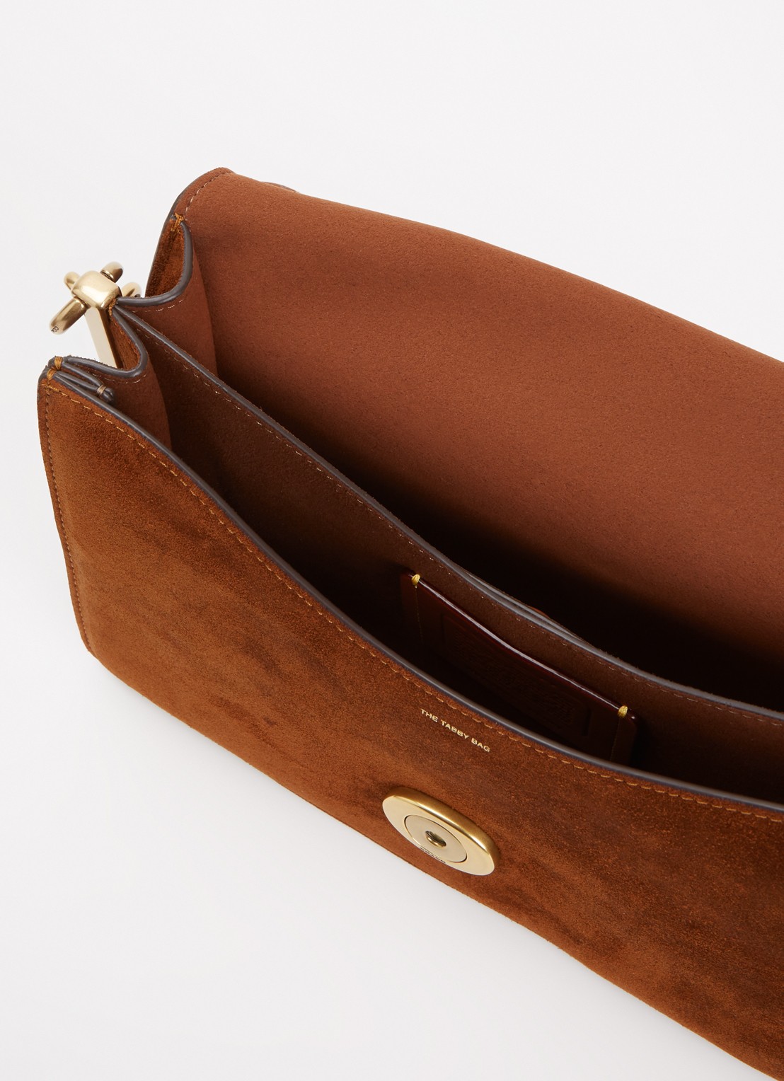 Coach Chain Tabby schoudertas van suède met afneembare schouderriem - detail bruin