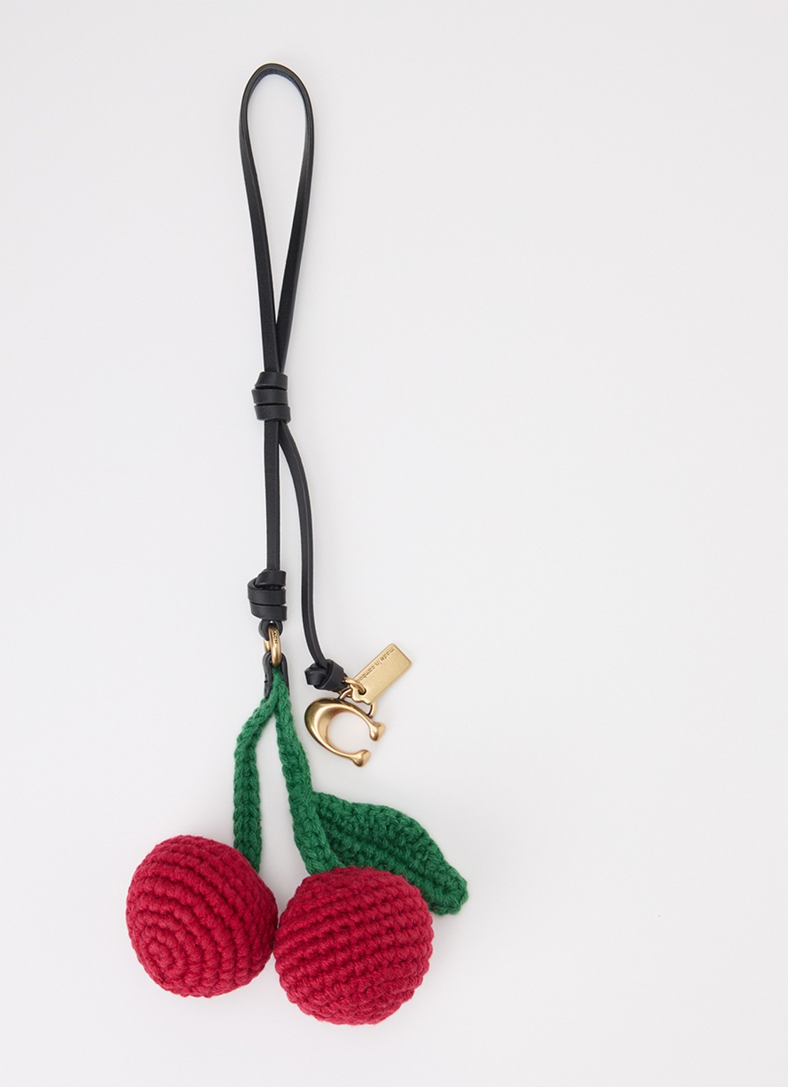 Coach Cherry tasbedel van crochet met details van leer - voorkant rood