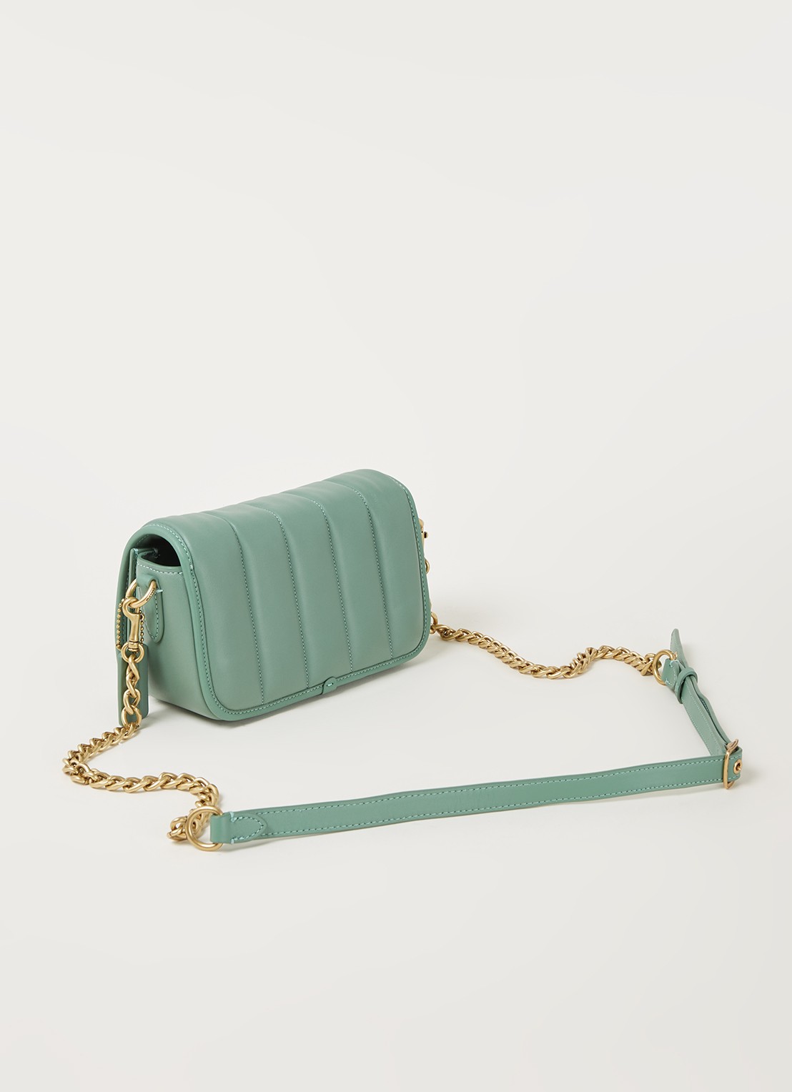 Coach Dinky 18 crossbodytas van quilted leer - achterkant 4 mint