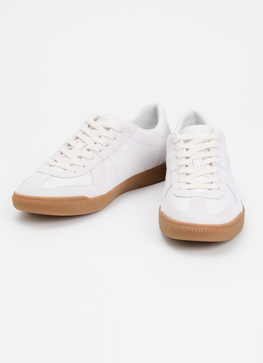 Coach Ellis sneaker van leer met suède details - detail 2 gebroken wit