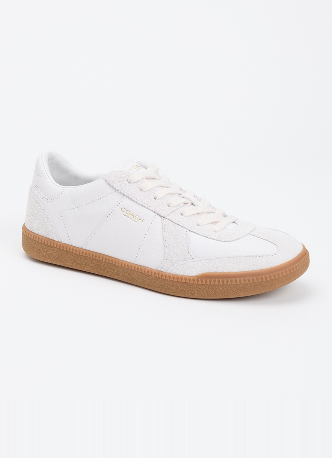 Coach Ellis sneaker van leer met suède details - voorkant 5 gebroken wit
