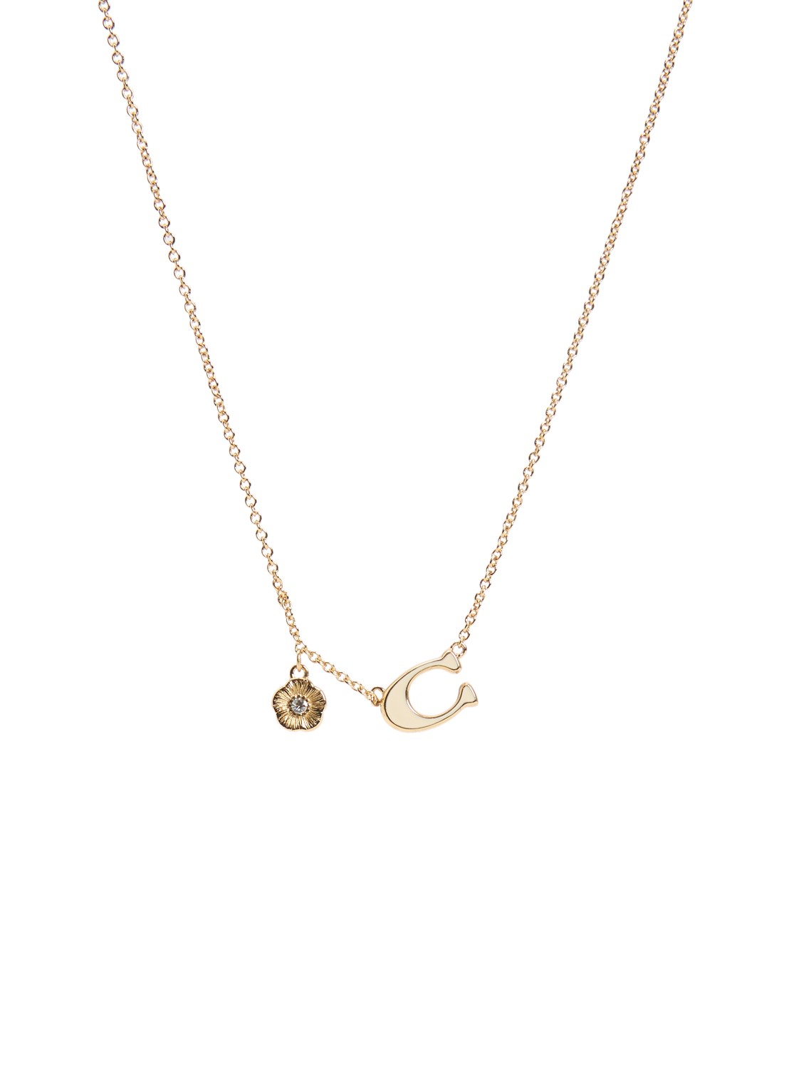 Coach Enamel C ketting  - voorkant 3 goud