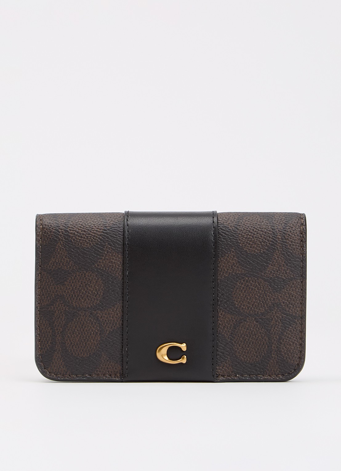 Coach Essential portemonnee met logoprint - voorkant 2 donkerbruin