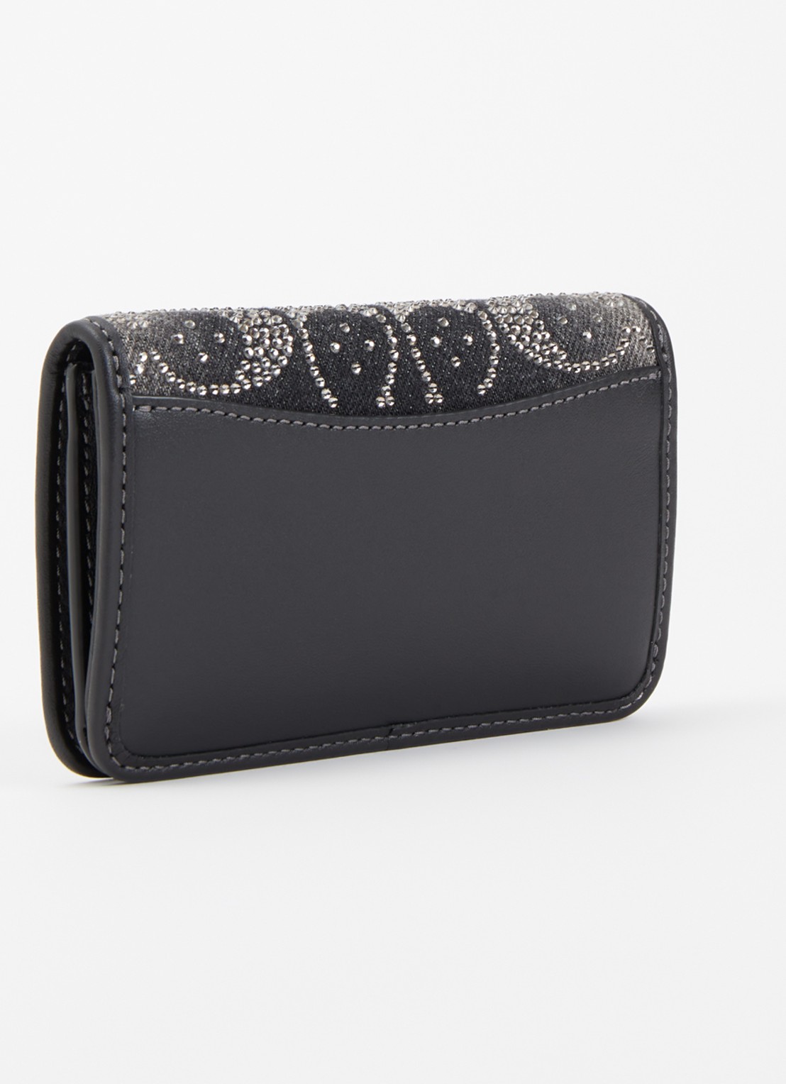 Coach Essiential portemonnee van leer met strass  - achterkant 2 zwart