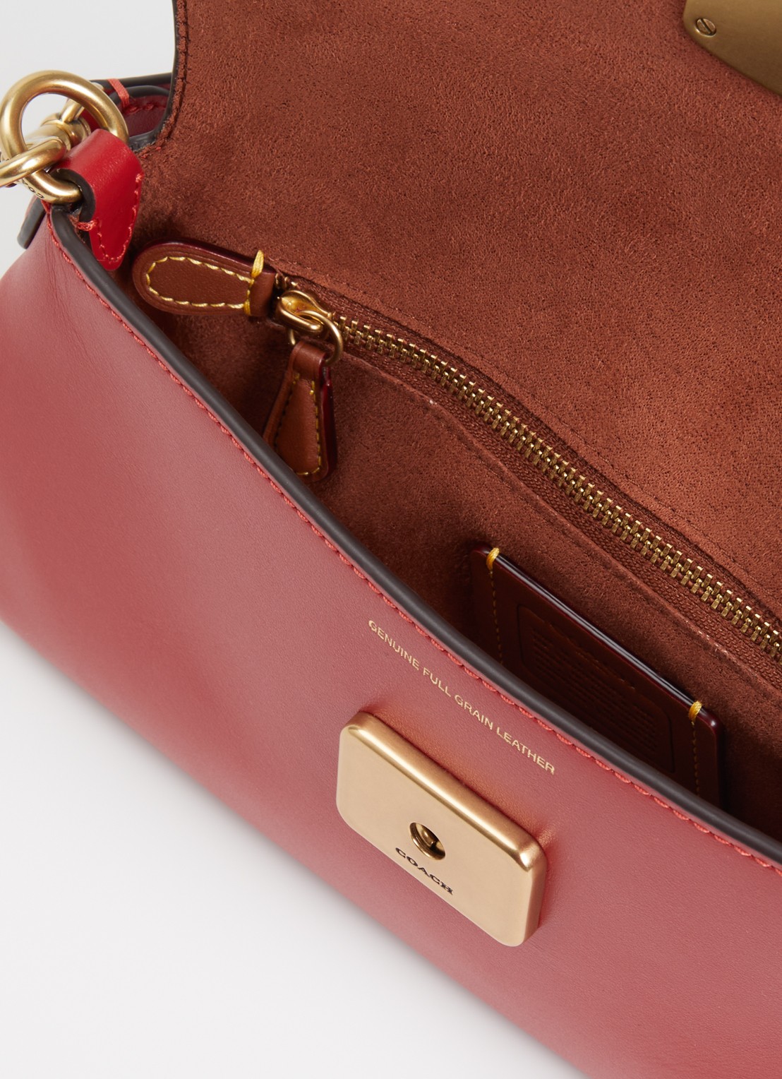 Coach Jet schoudertas van leer met afneembare schouderriem - detail rood