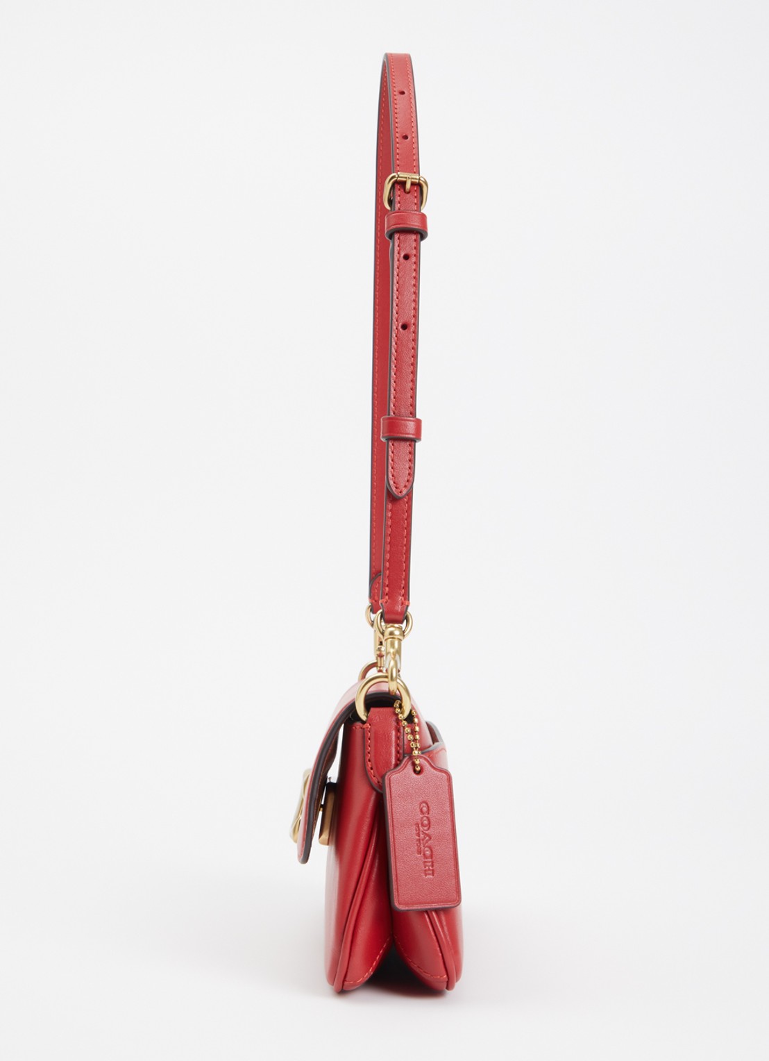 Coach Jet schoudertas van leer met afneembare schouderriem - detail 2 rood