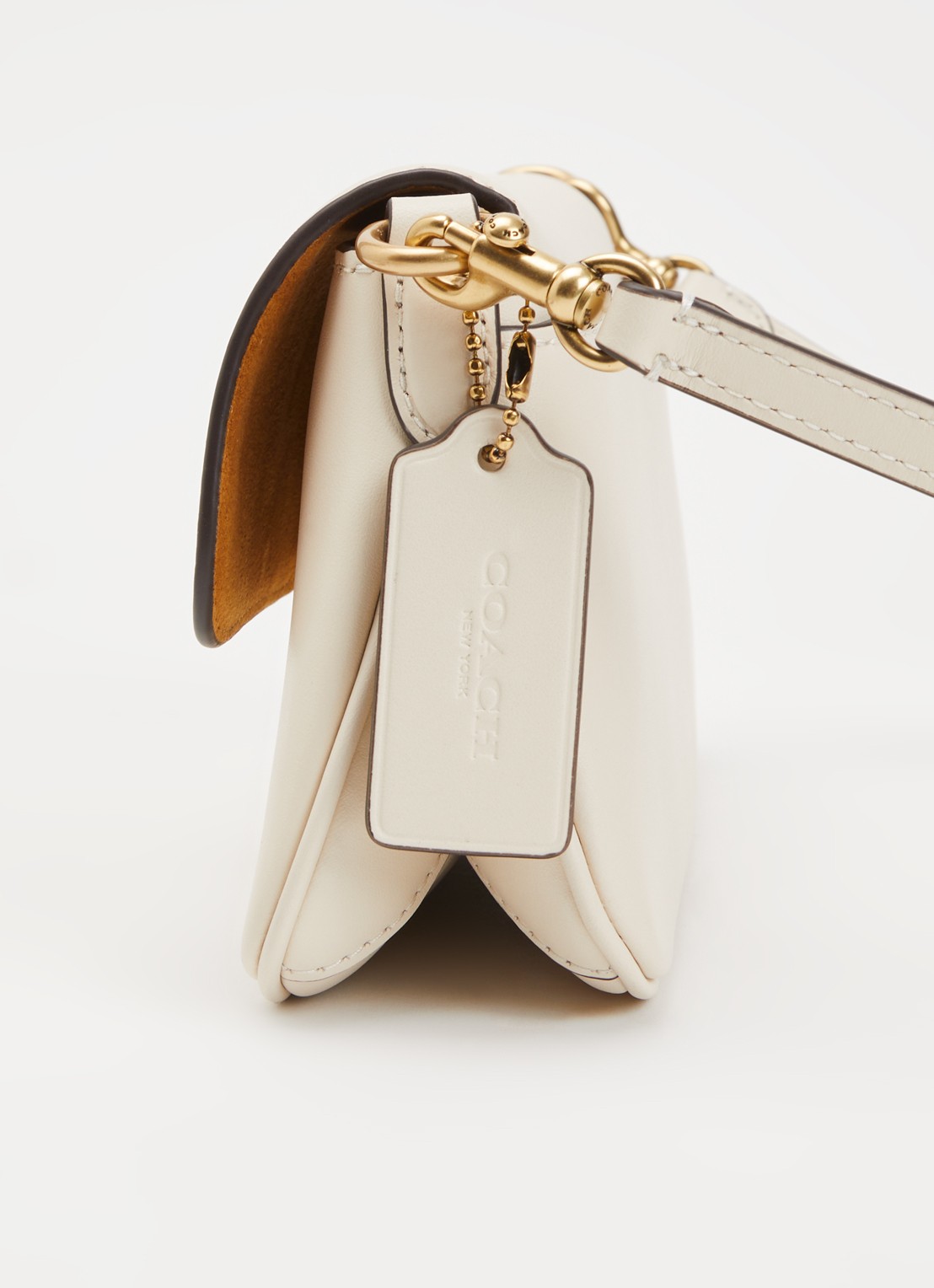 Coach Jet schoudertas van leer met verstelbare schouderriem - detail 6 gebroken wit