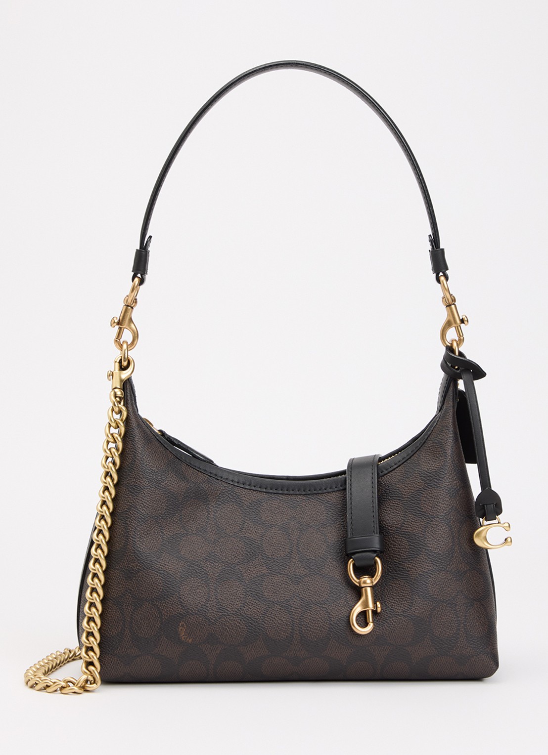 Coach Juliet 25 schoudertas met logoprint en afneembare schouderriem - voorkant 5 donkerbruin