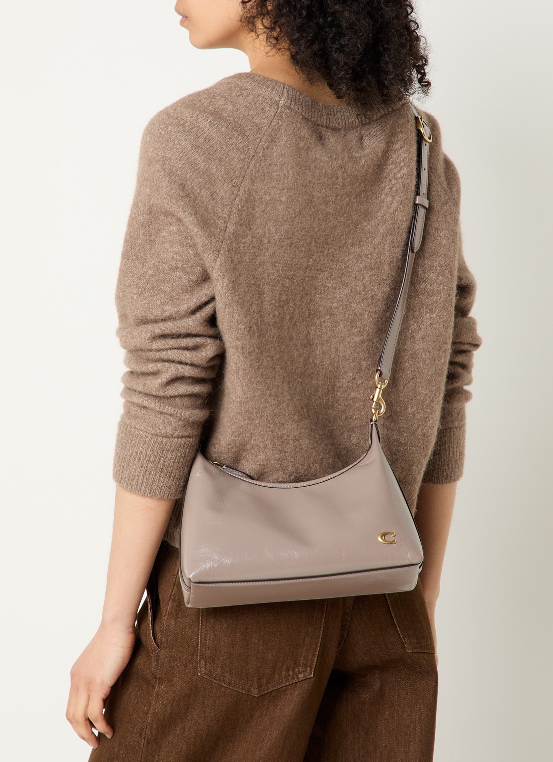 Coach Juliet 25 schoudertas van leer met afneembare schouderriem - voorkant 6 taupe