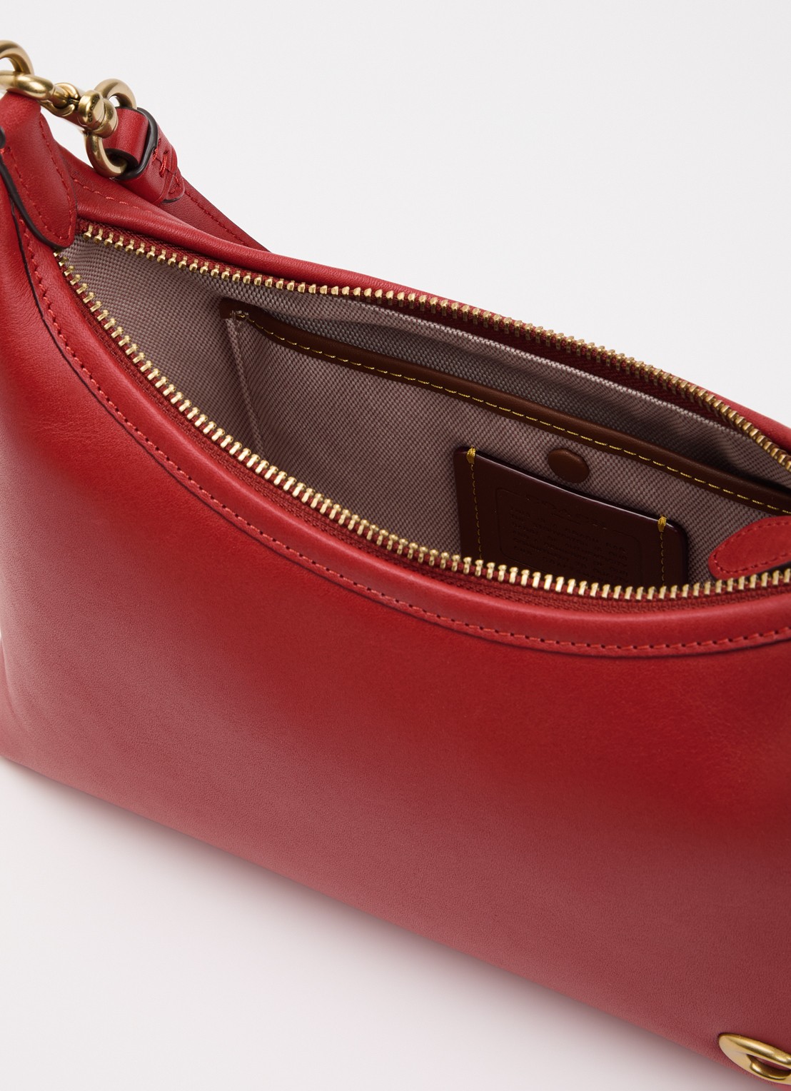 Coach Juliet 25 schoudertas van leer met logo  - detail 2 rood