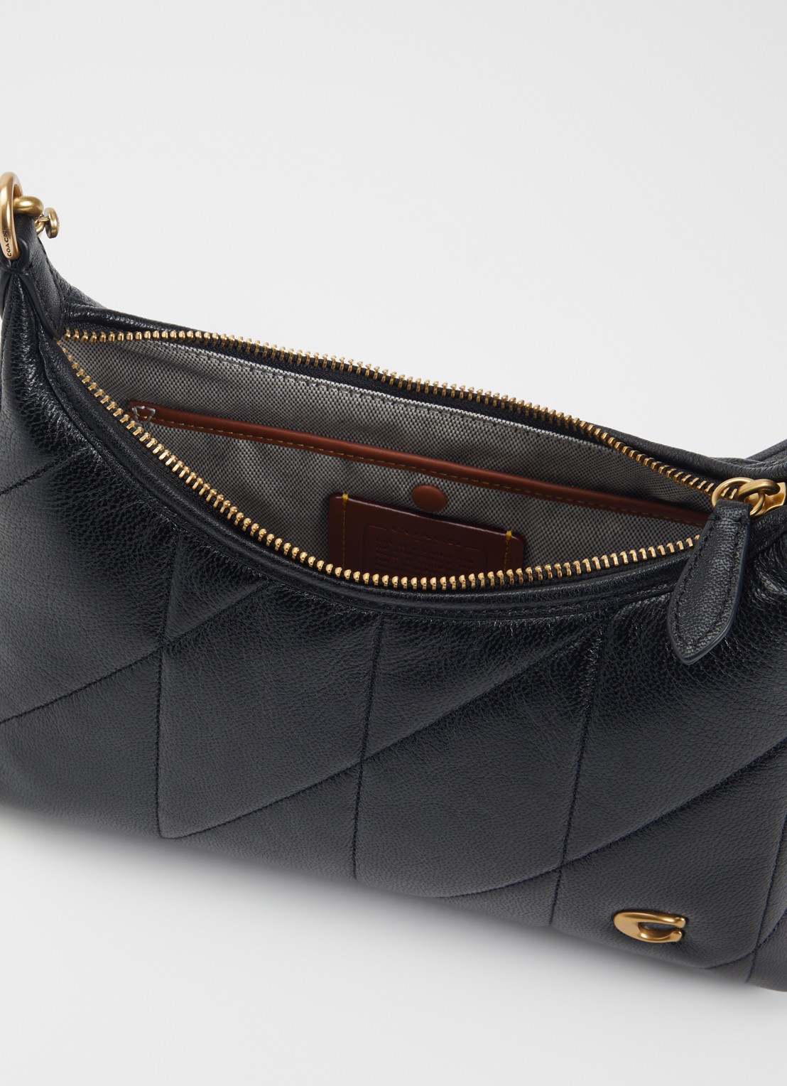 Coach Juliet schoudertas van leer met afneembare schouderriem - detail 3 zwart