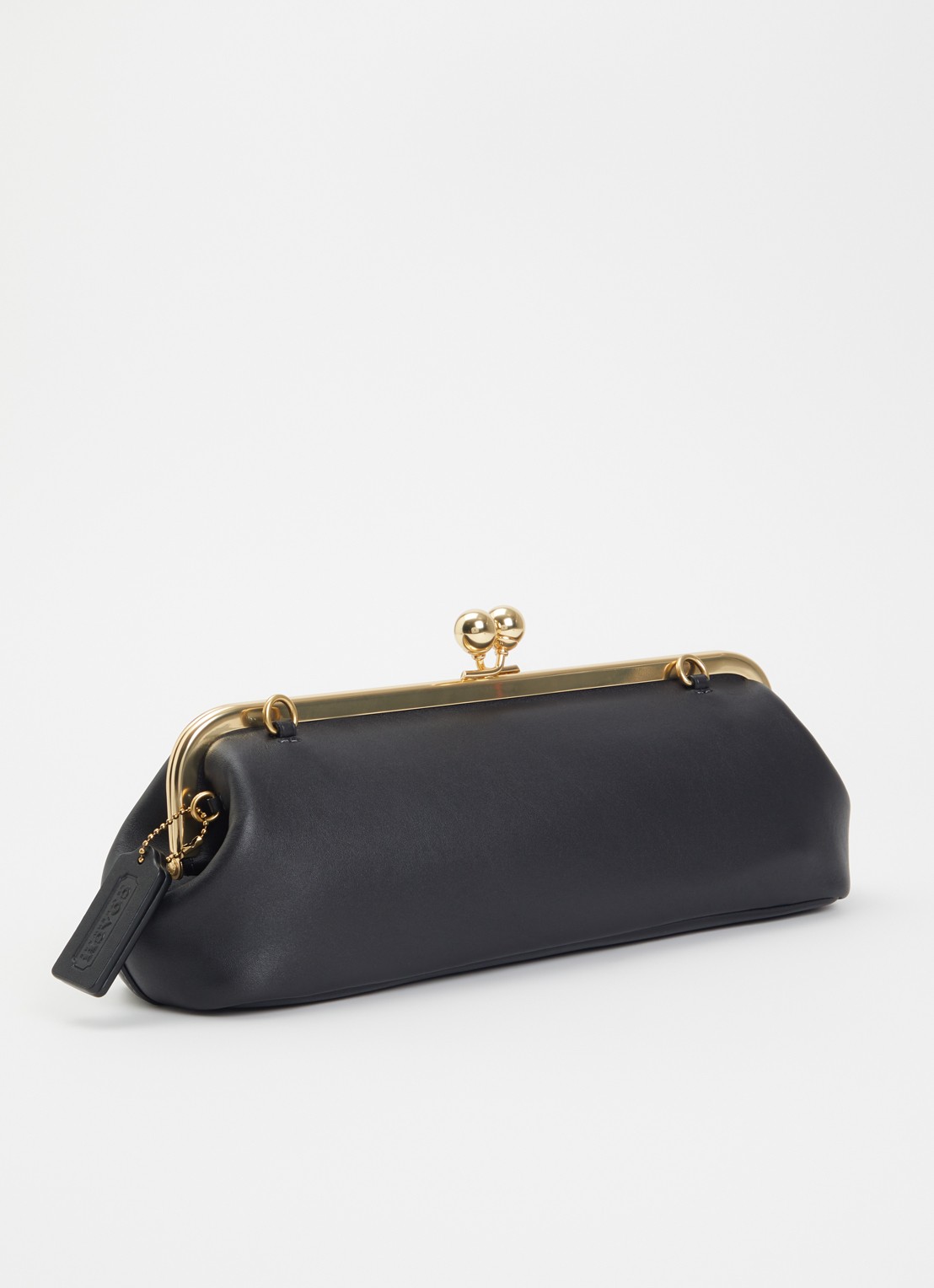 Coach Kisslock Frame 30 clutch van leer met afneembare schouderriem - achterkant 4 zwart