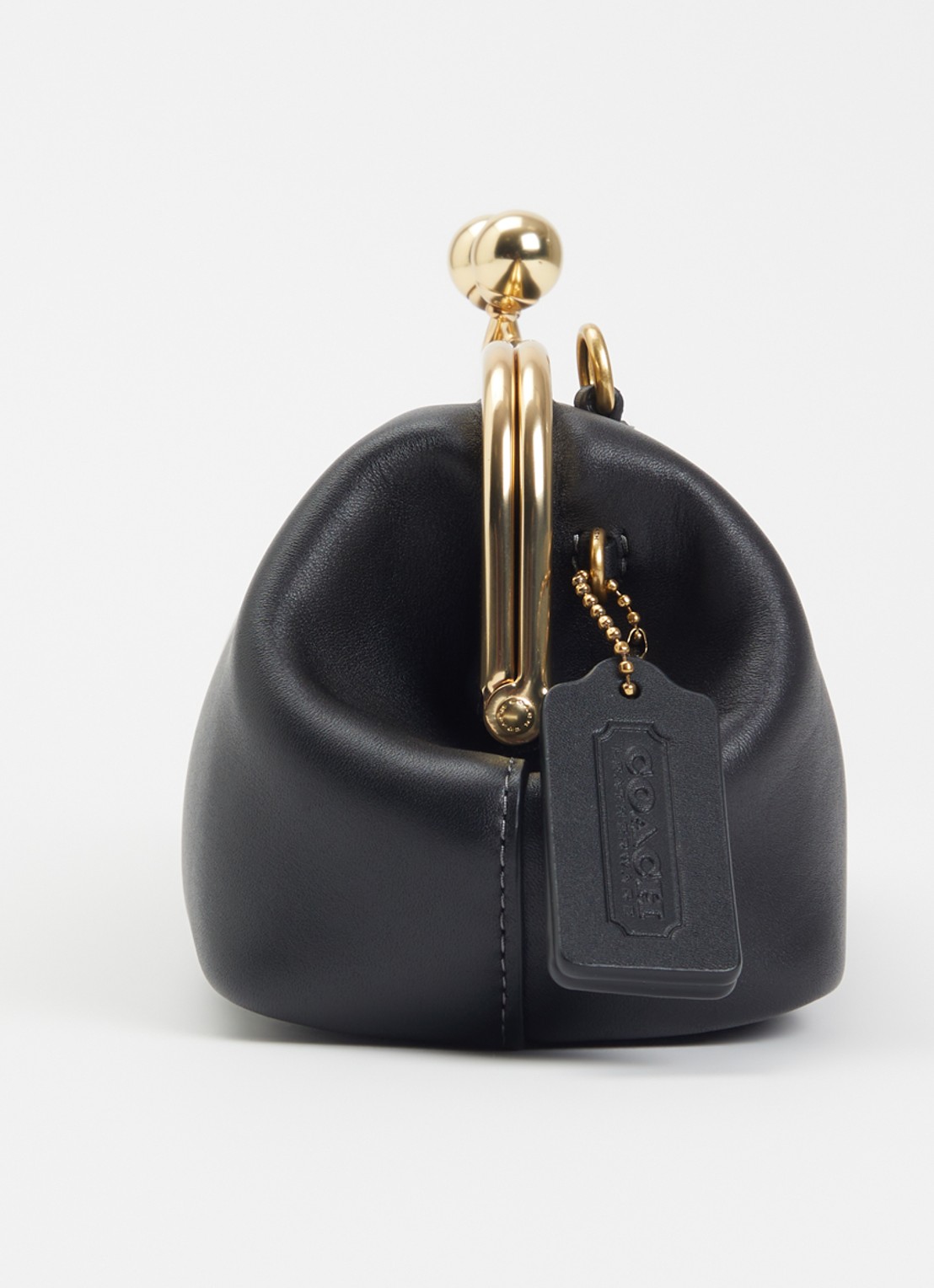 Coach Kisslock Frame 30 clutch van leer met afneembare schouderriem - detail 2 zwart