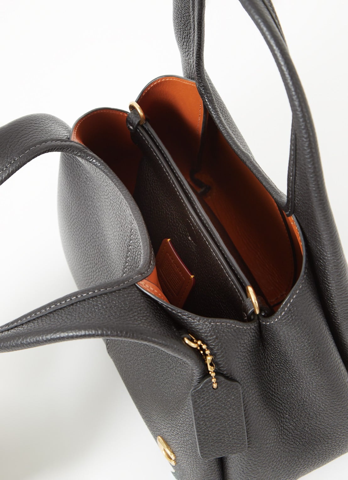 Coach Lana 23 handtas van leer met logo - detail 4 zwart