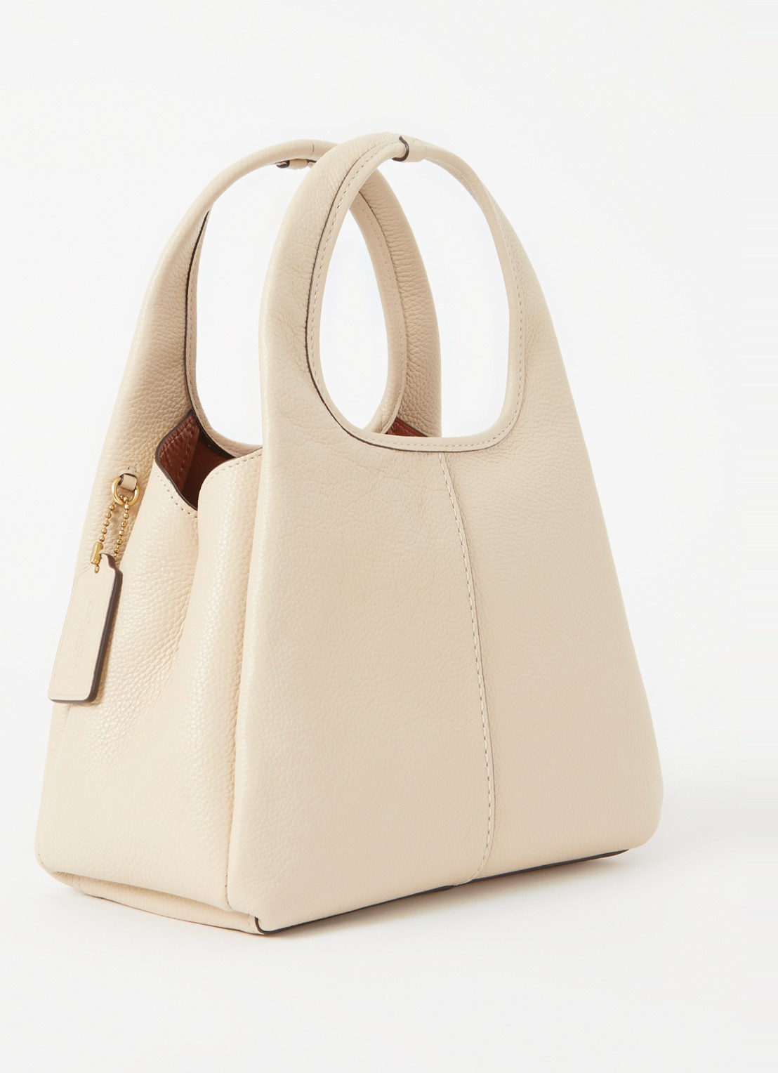 Coach Lana handtas van leer met logo - achterkant 3 creme