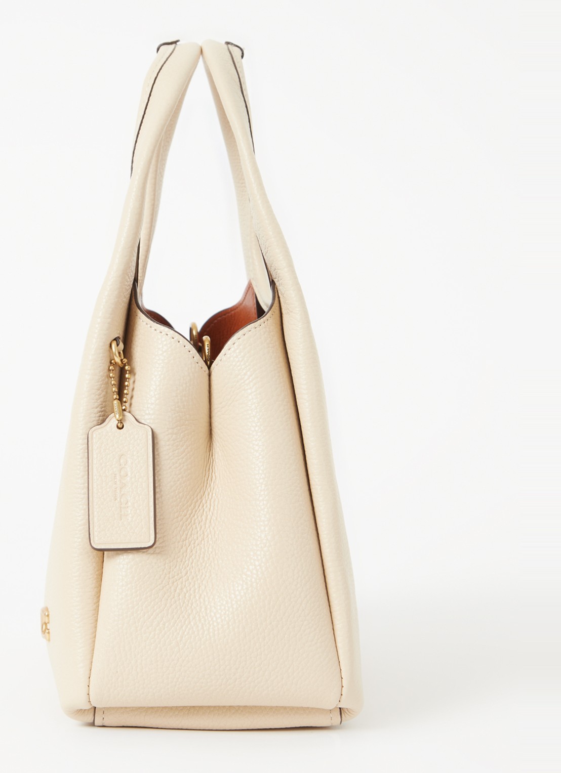 Coach Lana handtas van leer met logo - detail 2 creme