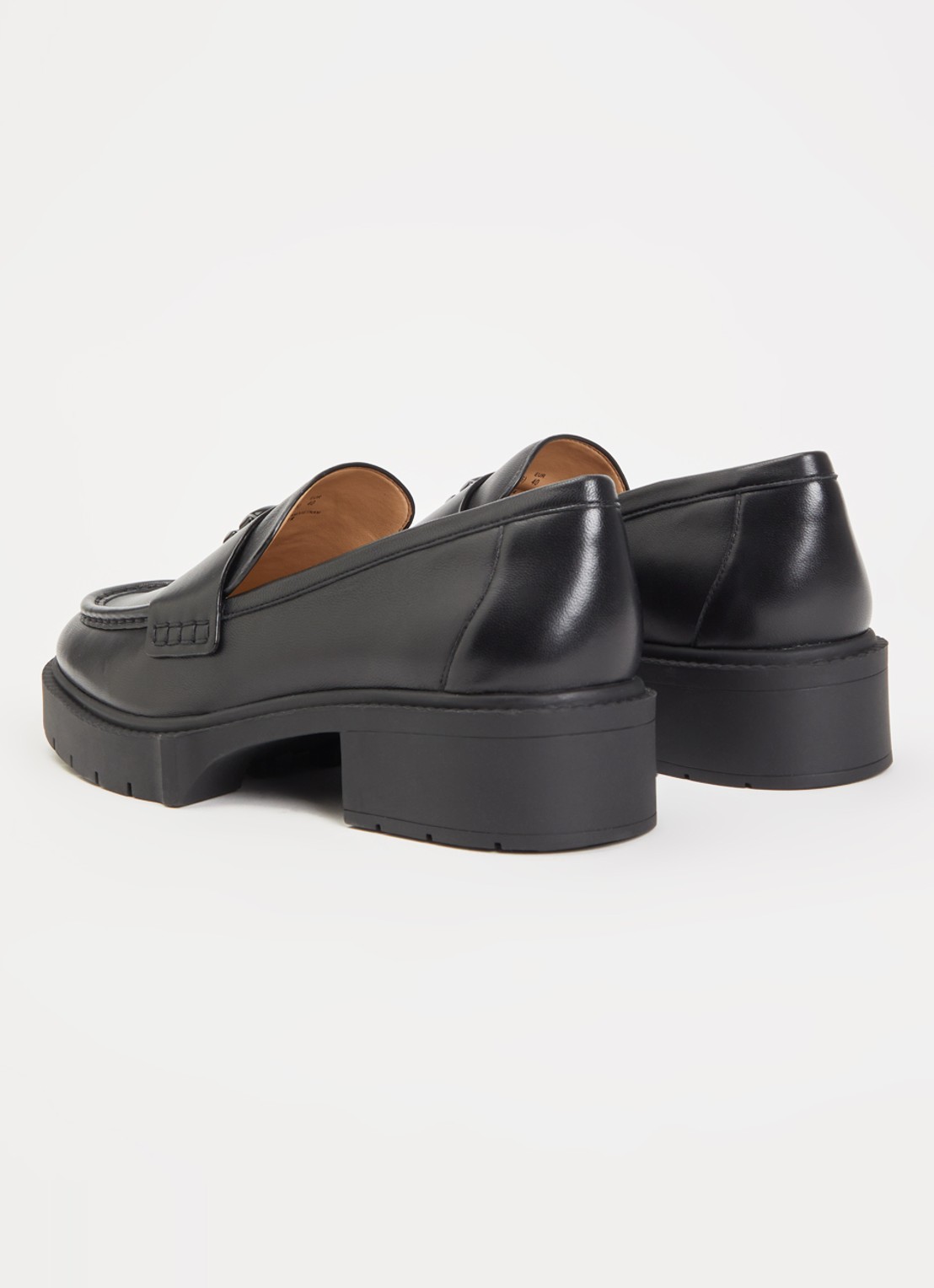 Coach Leah loafer van leer met logo - achterkant 2 zwart