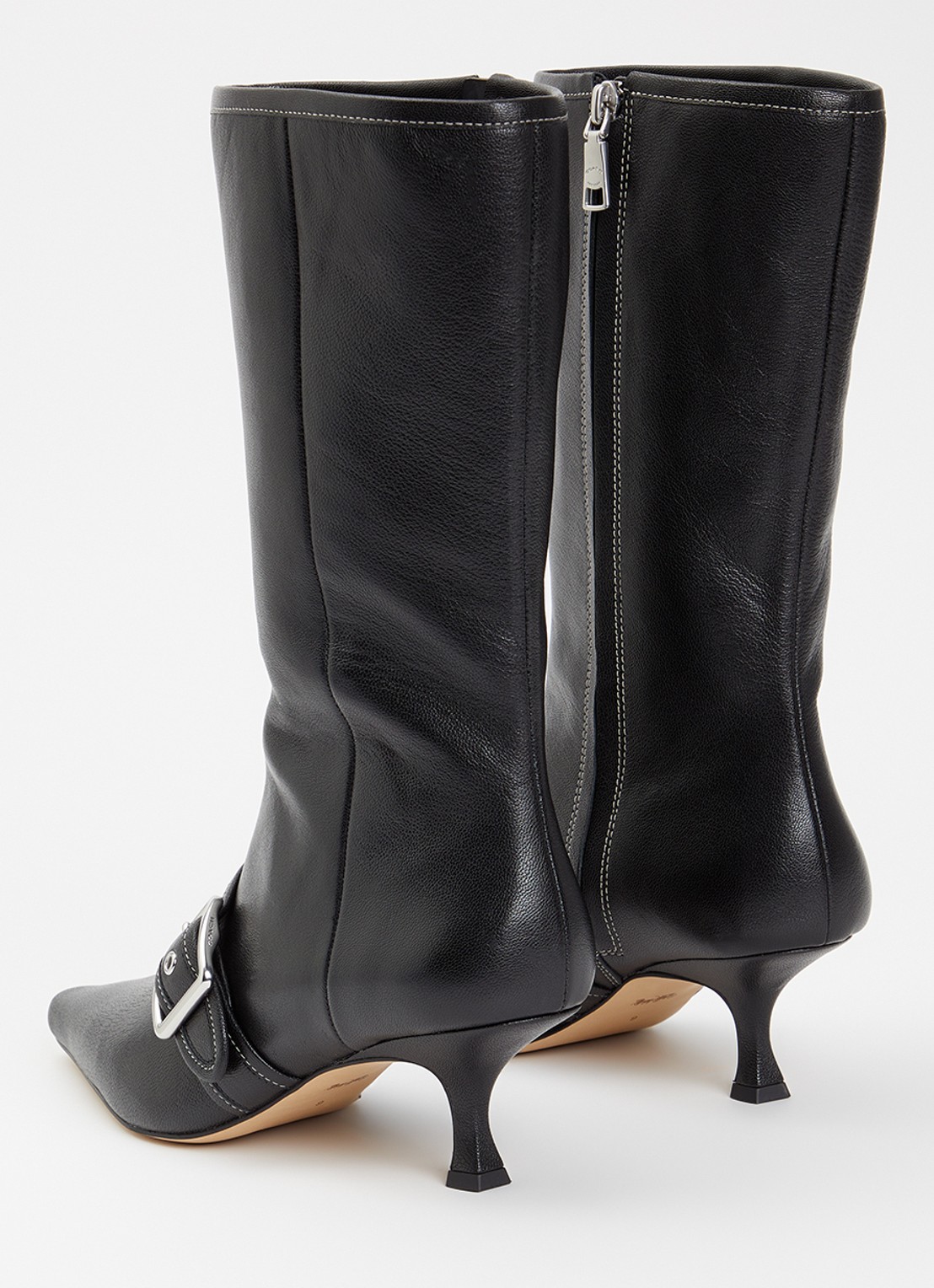 Coach Margot laars van leer met gespdetail - achterkant 4 zwart