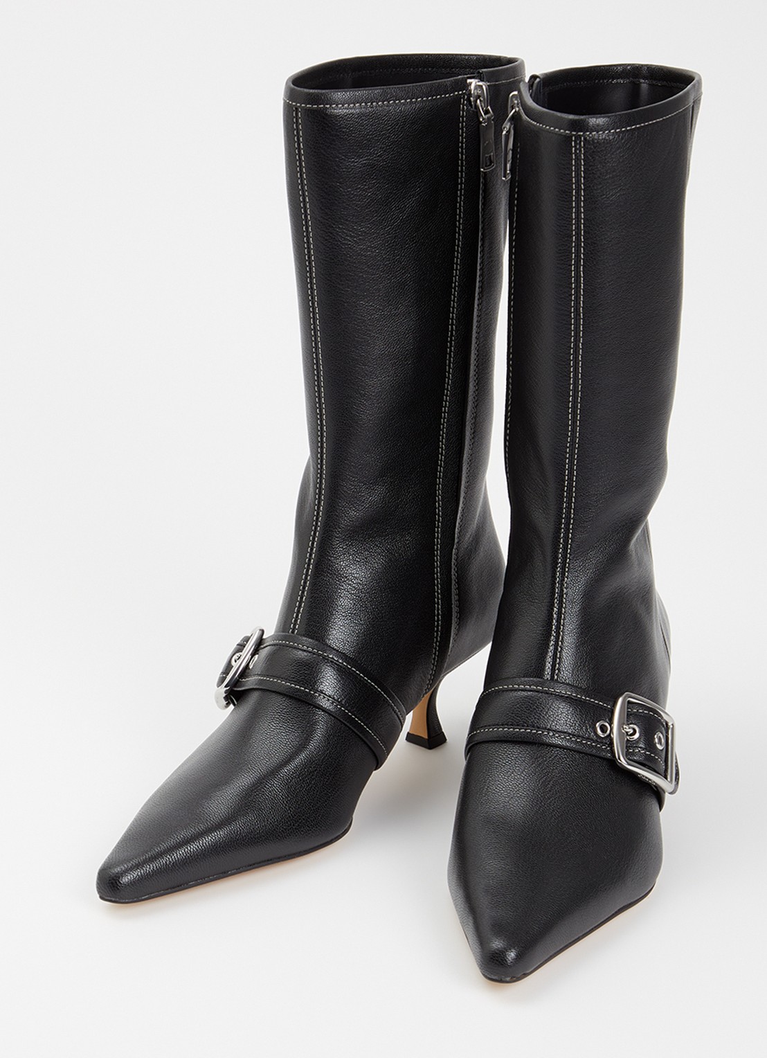 Coach Margot laars van leer met gespdetail - detail zwart