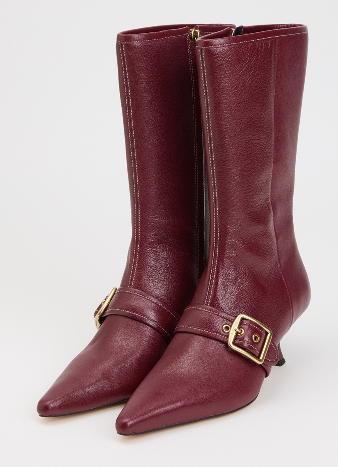 Coach Margot laars van leer met gespdetail - detail bordeauxrood