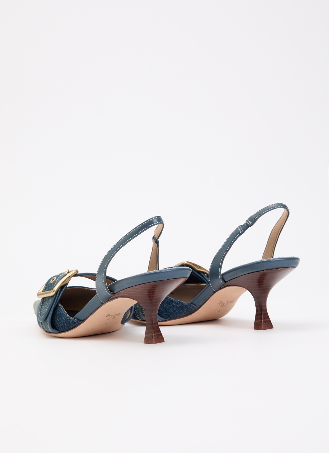 Coach Margot Loved slingback van denim met gespdetail  - achterkant 5 indigo