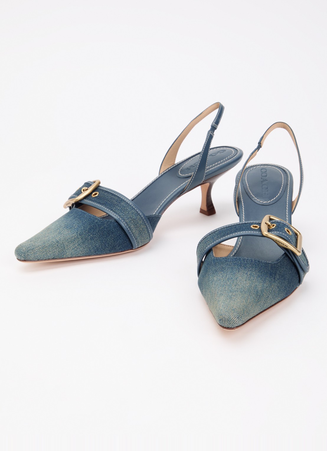 Coach Margot Loved slingback van denim met gespdetail  - detail 2 indigo
