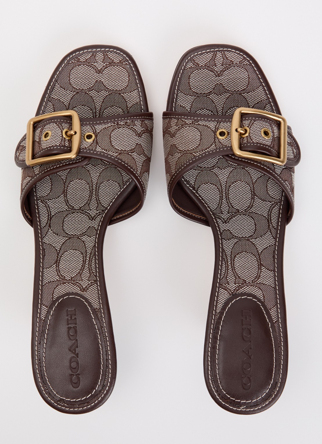 Coach Margot muiltje met logoprint en leren details - detail 4 bruin