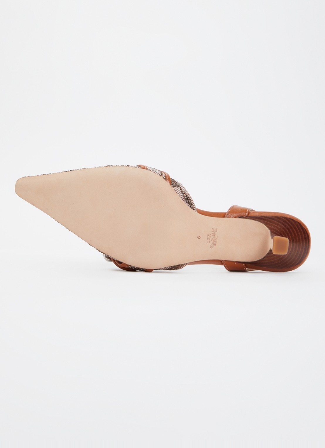 Coach Margot slingback van leer met jacquard dessin - detail 4 oranjebruin