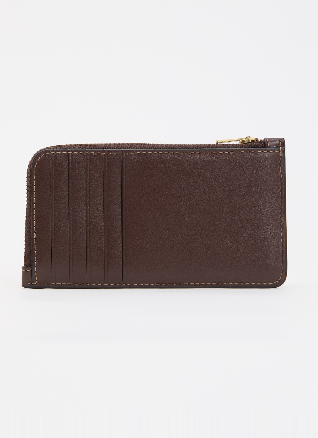 Coach New York portemonnee van leer met logo  - achterkant 3 donkerbruin