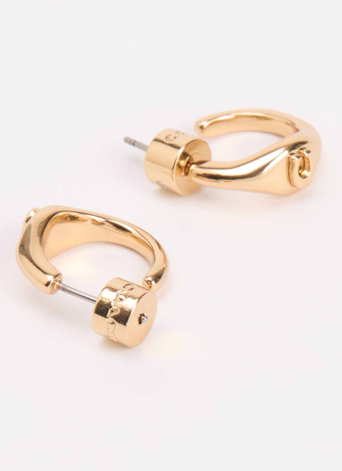 Coach Oorstekers met logo - detail goud