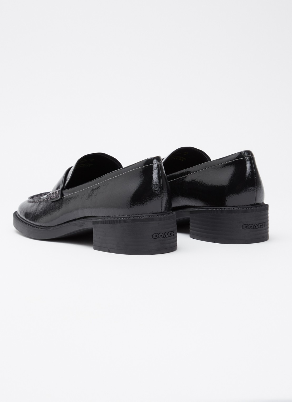 Coach Penny loafer van lakleer met structuur - achterkant 9 zwart