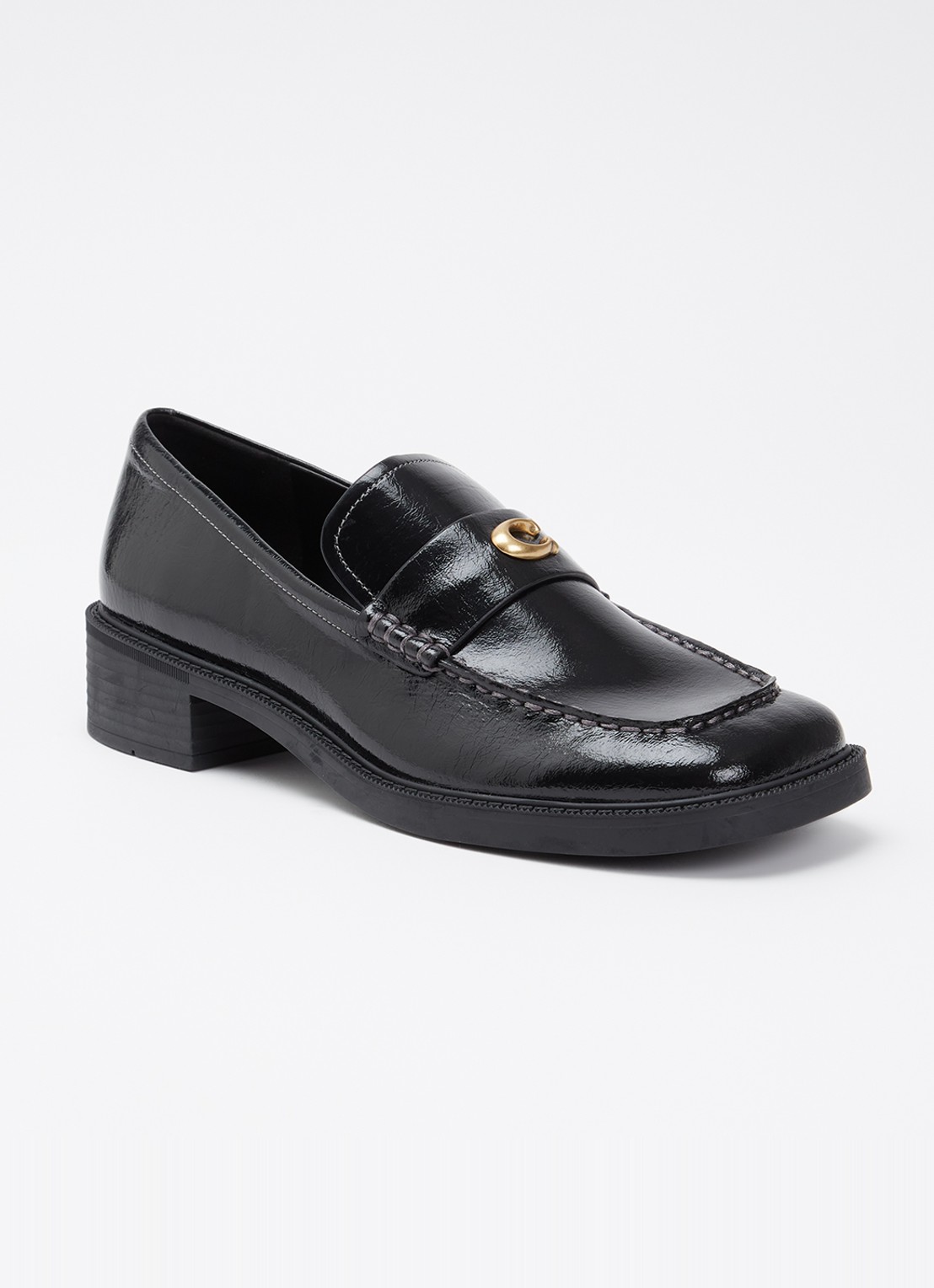 Coach Penny loafer van lakleer met structuur - voorkant 7 zwart