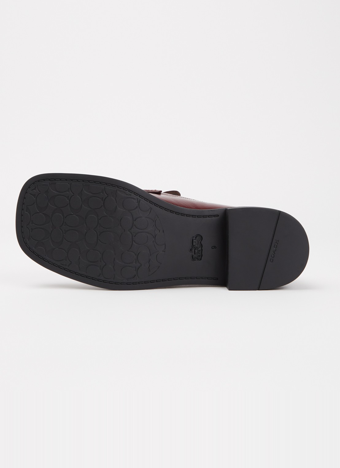 Coach Penny loafer van lakleer met structuur - detail 4 bordeauxrood