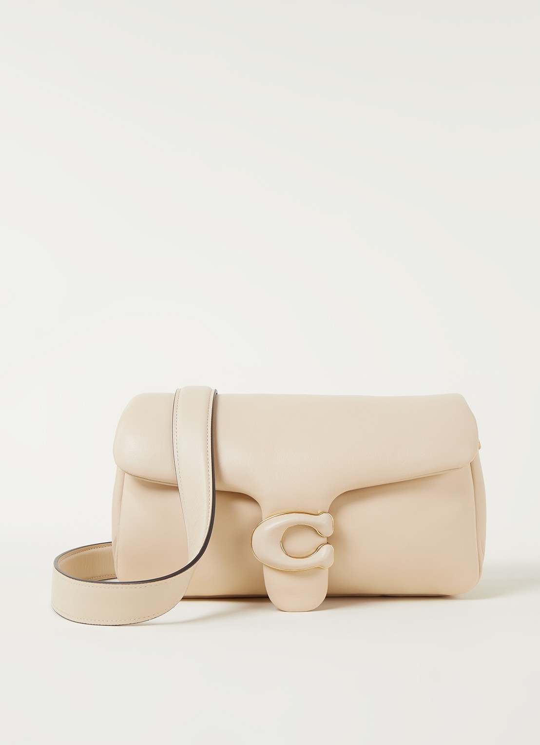 Coach Pillow Tabby 26 gewatteerde crossbodytas van leer - voorkant 3 creme