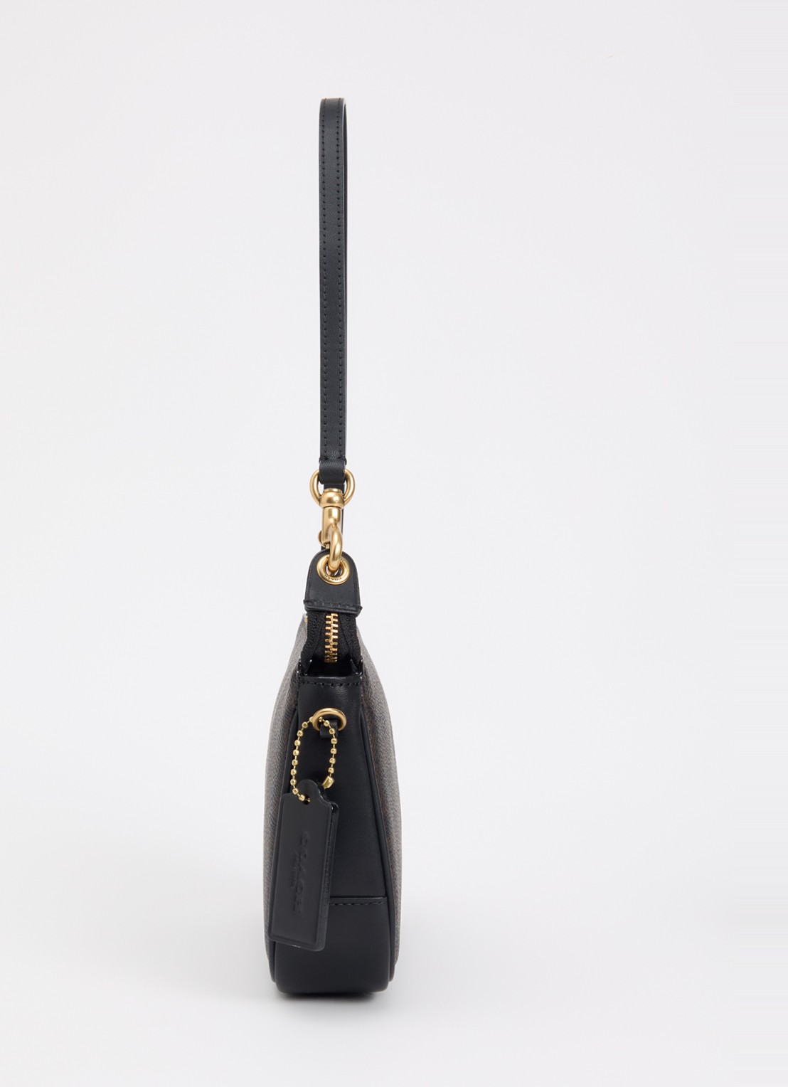Coach Plaza schoudertas met logoprint - detail 4 donkerbruin