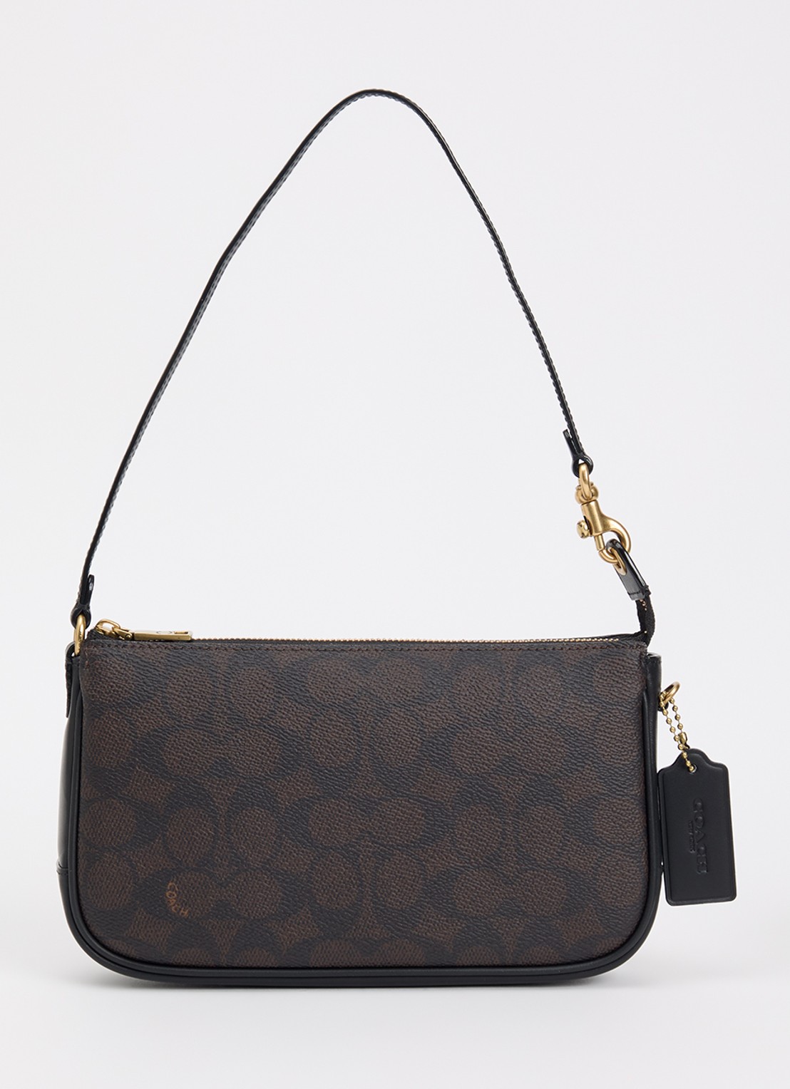 Coach Plaza schoudertas met logoprint - voorkant donkerbruin