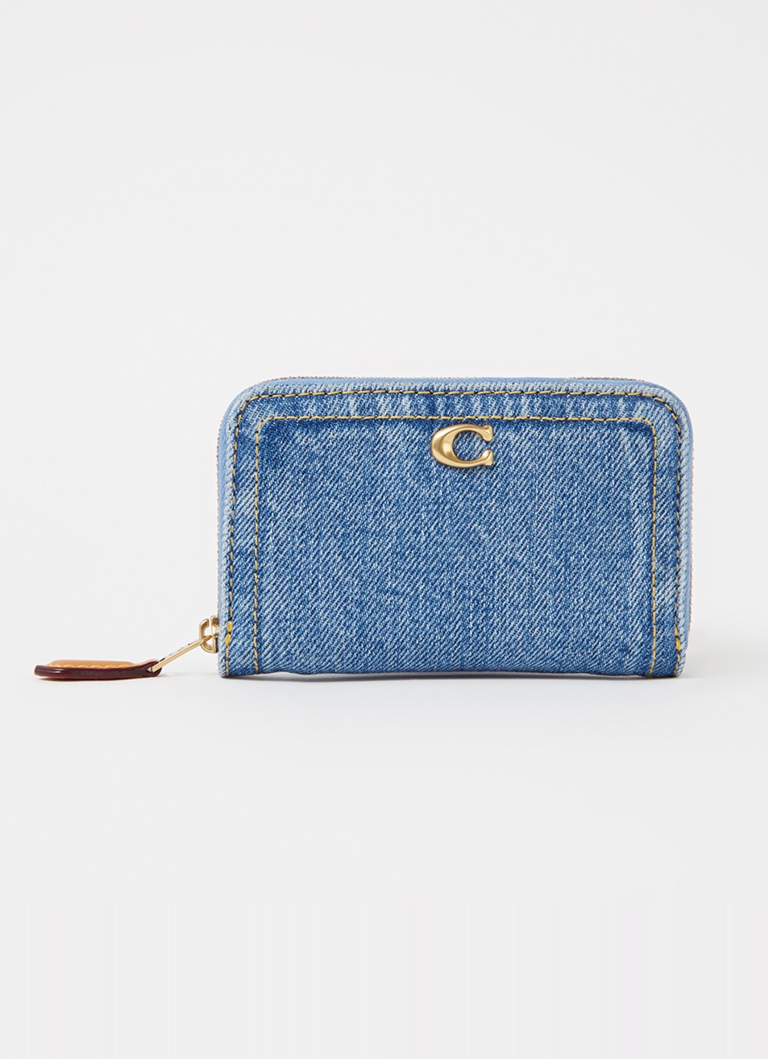 Coach Portemonnee van denim - voorkant indigo