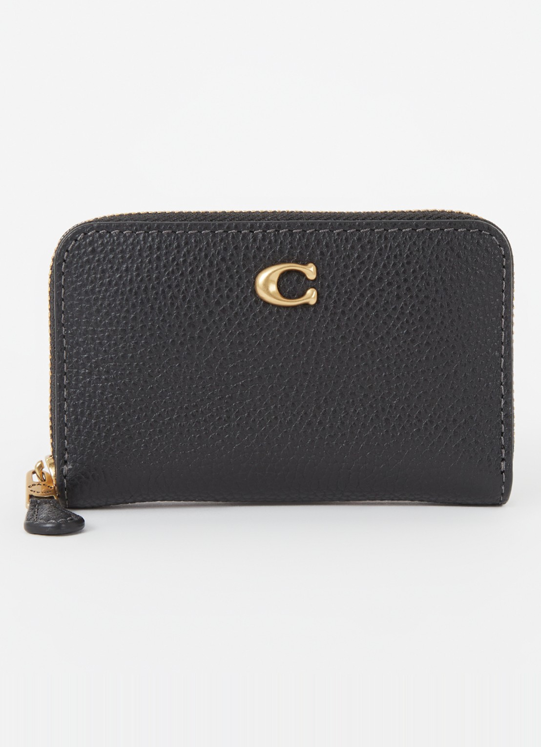 Coach Portemonnee van leer met logo - voorkant 2 zwart