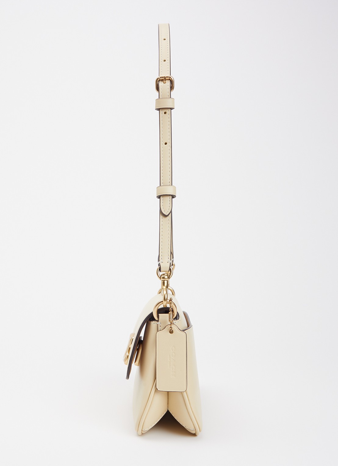 Coach Refined schoudertas van leer met afneembare schouderriem - detail 6 geel