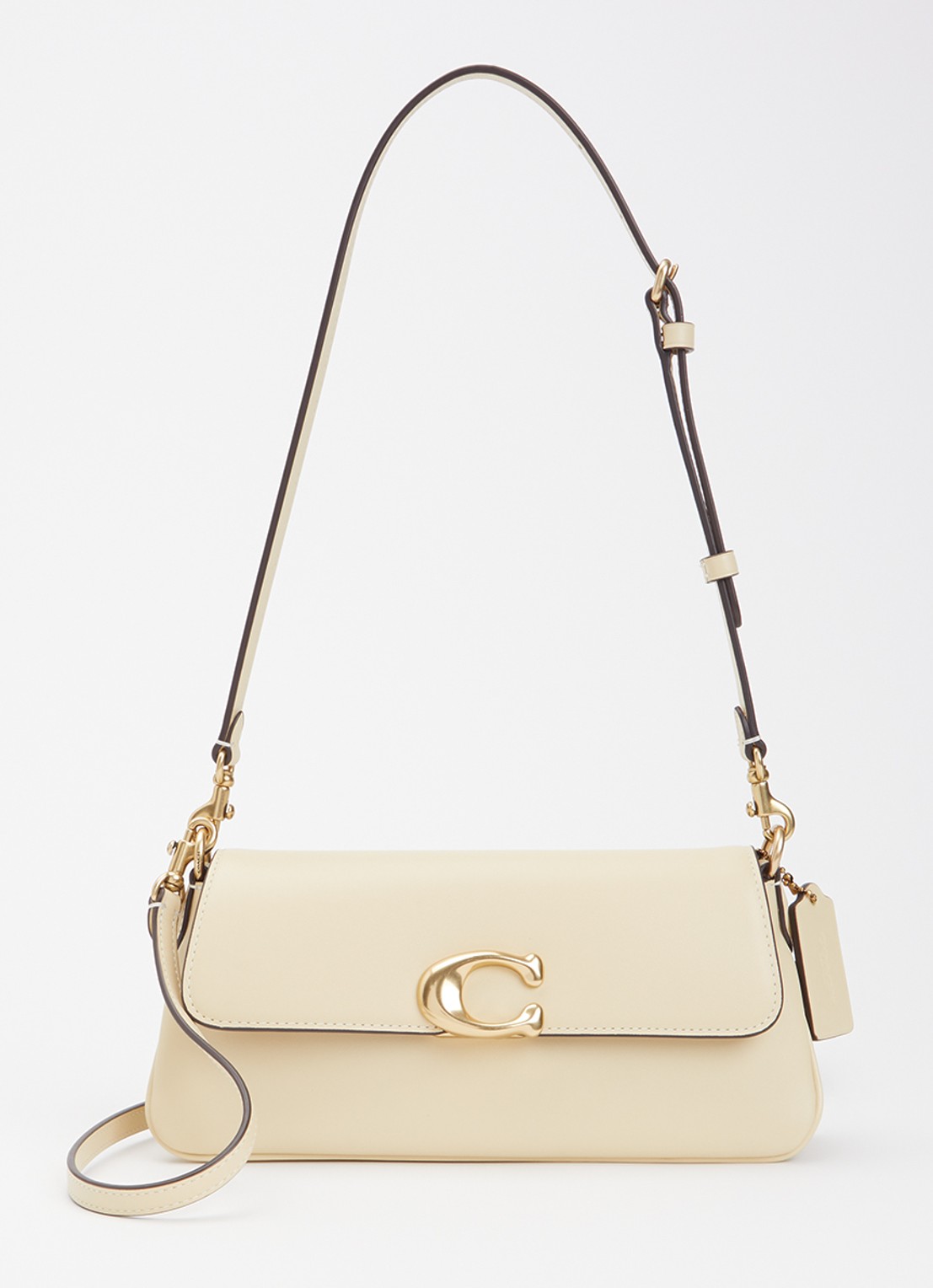 Coach Refined schoudertas van leer met afneembare schouderriem - voorkant 2 geel